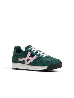 Aldo - Women Green Round Toe Lace-Up Sneakers