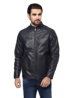 Allen Solly - Men Navy Blue Solid Full Sleeves Jacket