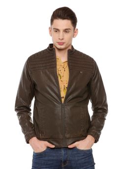 Allen Solly - Men Brown Solid Full Sleeves Jacket
