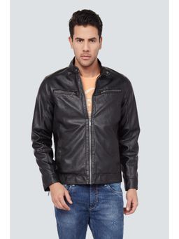 Louis Philippe - Men Black Solid Full Sleeves Jacket
