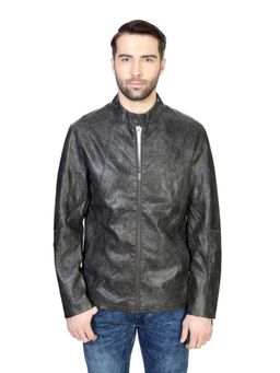 Van Heusen - Men Grey Textured Full Sleeves Jacket