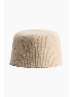 H&M - Women Beige Rib-Knit Pillbox-Style Hat