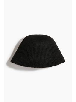 H&M - Women Black Rib-Knit Bucket Hat