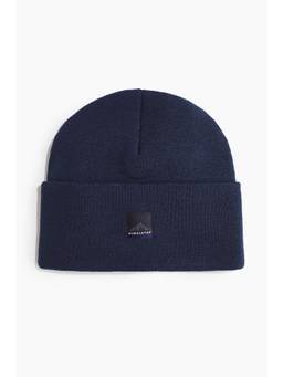 H&M - Men Navy Blue Rib-Knit Beanie