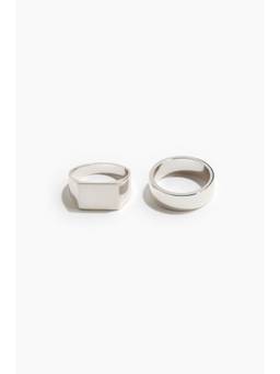 H&M - Men Silver 2-pack rings