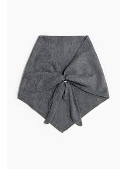 H&M - Women Grey Metal-detail knitted scarf