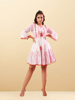 CUSTARD - Beige And Multi-Colored Dress