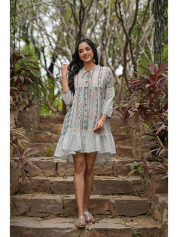 CUSTARD - Green Patterned Dress