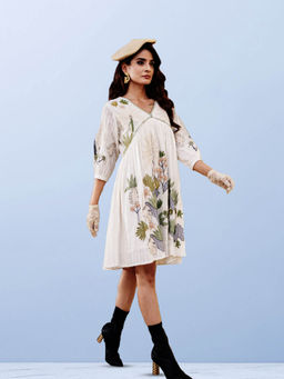 CUSTARD - White Embroidered Dress