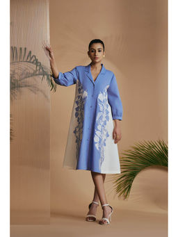 ORIGANI - Blue Petal Safari A-Line Dress