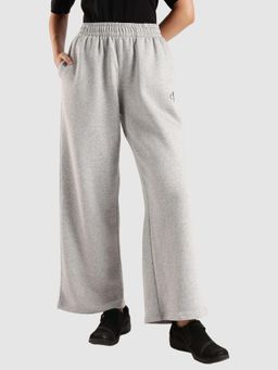 Calvin Klein - Grey Wide Leg Fit Solid Mid Rise Trackpant