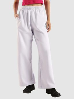 Calvin Klein - White Wide Leg Fit Solid Mid Rise Trackpant