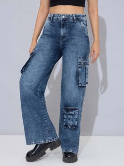 STORMY JEANS - Blue Nostalgia Denim Cargo Jeans