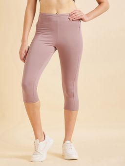Sweet Dreams - Women Solid Pink Capri Tights