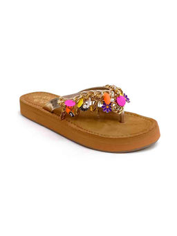 VANSON - LUCKY CHARMS Regular Wear V Straps Gold Sandals