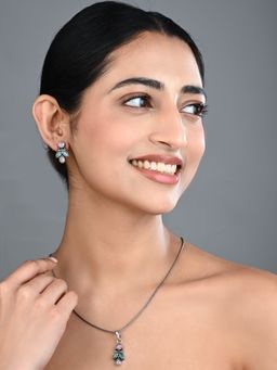 Anvik - Elegant Crystal Multi-Color Pendant Necklace Set with Drop Earrings