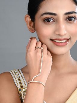 Anvik - Elegant Gold-Tone CZ Tennis Bracelet with Ring
