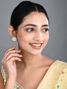 Anvik - Heritage-Inspired Gold Stone Stud Earrings