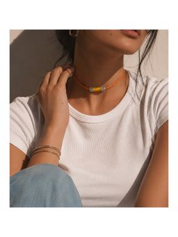 Suhani Pittie - Acrylic and Stamped Silver Yellow Thread Rakhi