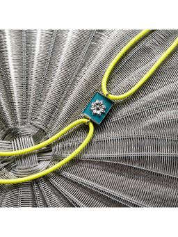 Suhani Pittie - Silver Motif Neon Cord Blue Bracelet Rakhi
