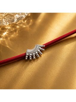 Suhani Pittie - Handcrafted Silver Cord Red Rakhi