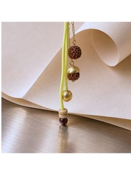 Suhani Pittie - Neon Rudraksha Lumba with Tulsi Beads Green Rakhi