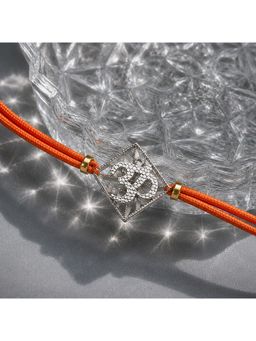 Suhani Pittie - Om Silver-Plated with Round Orange Cord Rakhi