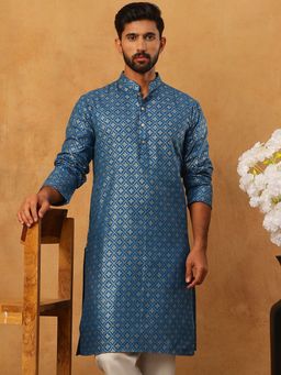 Jompers - Festive Cotton Blend Printed Blue Kurta