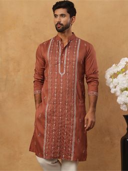 Jompers - Luxury Silk Blend Rust Kurta