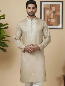 Jompers - Beige Embroidered and Sequin Kurta.