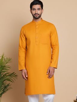 Jompers - Solid Cotton Mustard Kurta for Men