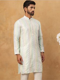 Jompers - Embroidered and mirror work straight Kurta For Men