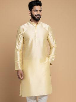 Jompers - Men Golden Dupion Silk Kurta