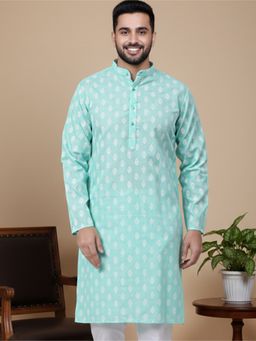 Jompers - Printed Green Kurta for Men