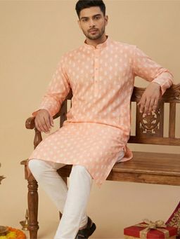 Jompers - Printed peach Kurta for Men