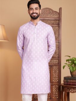 Jompers - Printed Lavender Kurta for Men