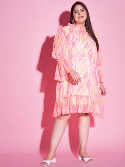 AAREIN - Women Multi-Color Printed A-Line Midi Dress