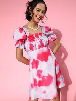 AAREIN - Women Multi-Color Abstract A-Line Mini Dress