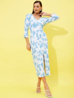 AAREIN - Women Multi-Color Printed A-Line Midi Dress
