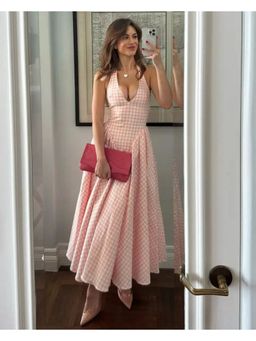 MISS MOSA BY AKANKSHA - Shireen Drop Waist Midi Dress In Pink