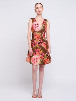 Cover Story - Women Multi-Color Floral A-Line Mini Dress
