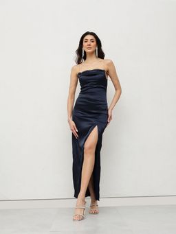 HOUSE OF S - Women Blue Solid Fitted Maxi Dress