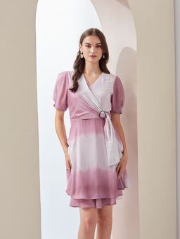 Latin Quarters - Women Pink Tie & Dye Regular Mini Dress