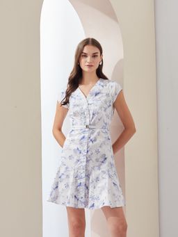 Latin Quarters - Women White Floral A-Line Mini Dress