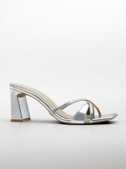 Signature Sole - Silver Rush Criss-Cross Heels