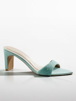 Signature Sole - Mint Blue Luxe Crystal Heels