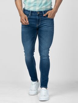 Spykar - Men Dark Blue Cotton Slim Fit Tapered Length Jeans (Kano)