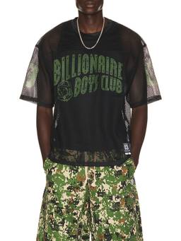 Billionaire Boys Club - Varsity Men's Logo Print Mesh Crew Neck T-Shirt Black