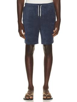 Faherty - Cabana Towel Terry Men's Drawstring Terry Sweatshort Navy Blue