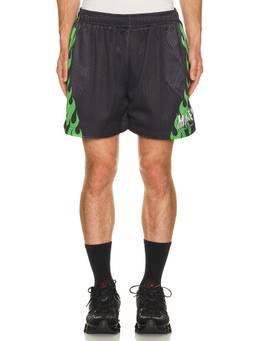 Market - Toxic Flames Men Elastic Waist Mesh Shorts Multi-Color